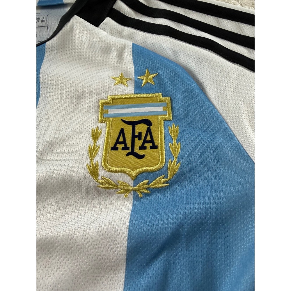 Adidas Argentina Kids Jersey Light Blue White AFA Soccer Shirt HF1488 Size 9-10Y - Picture 11 of 16